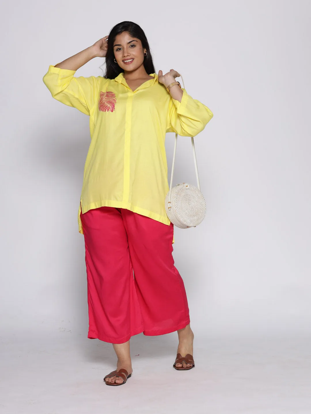 Magenta Rayon Culottes