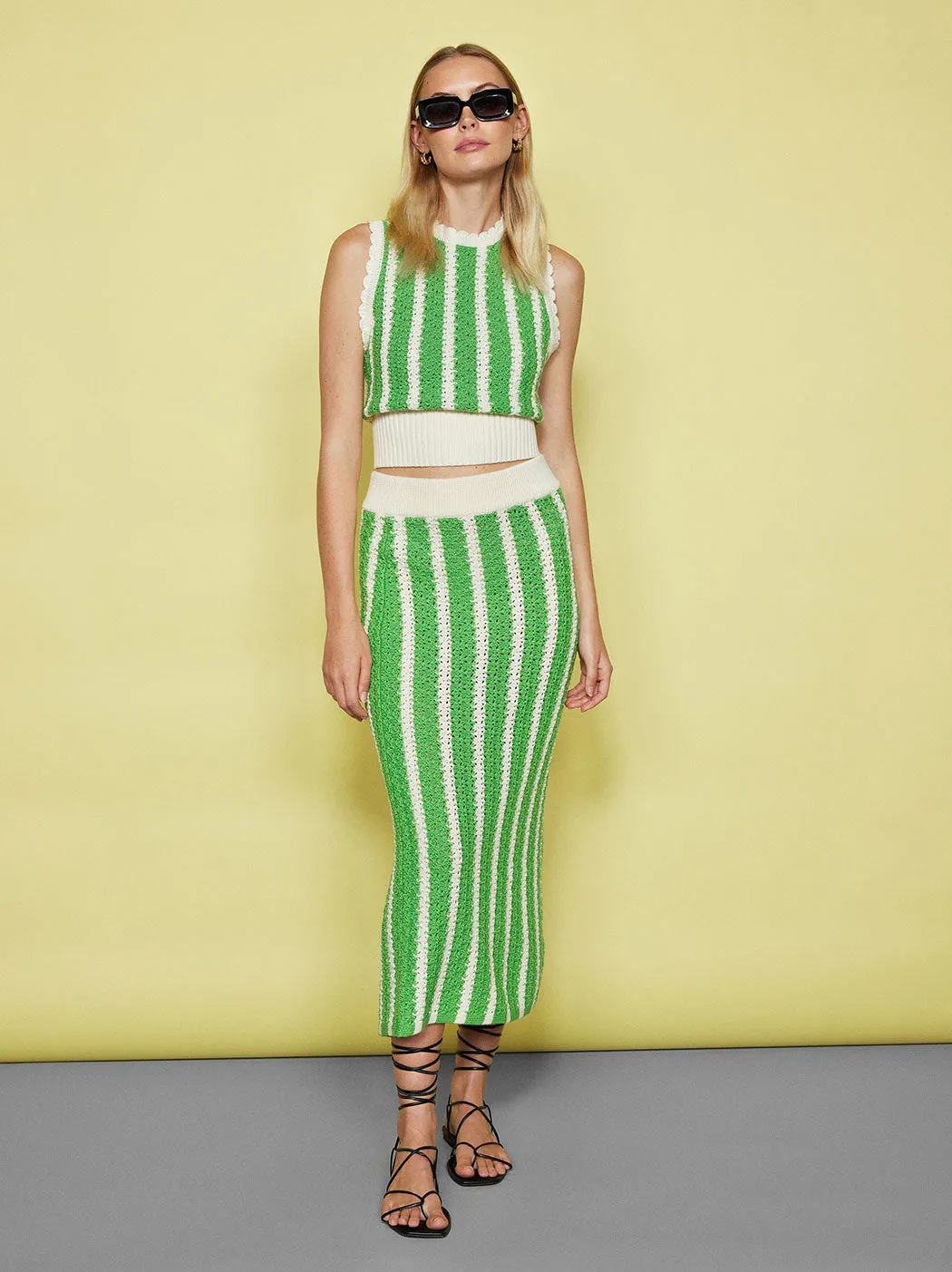 Marley Green Stripe Knit Top