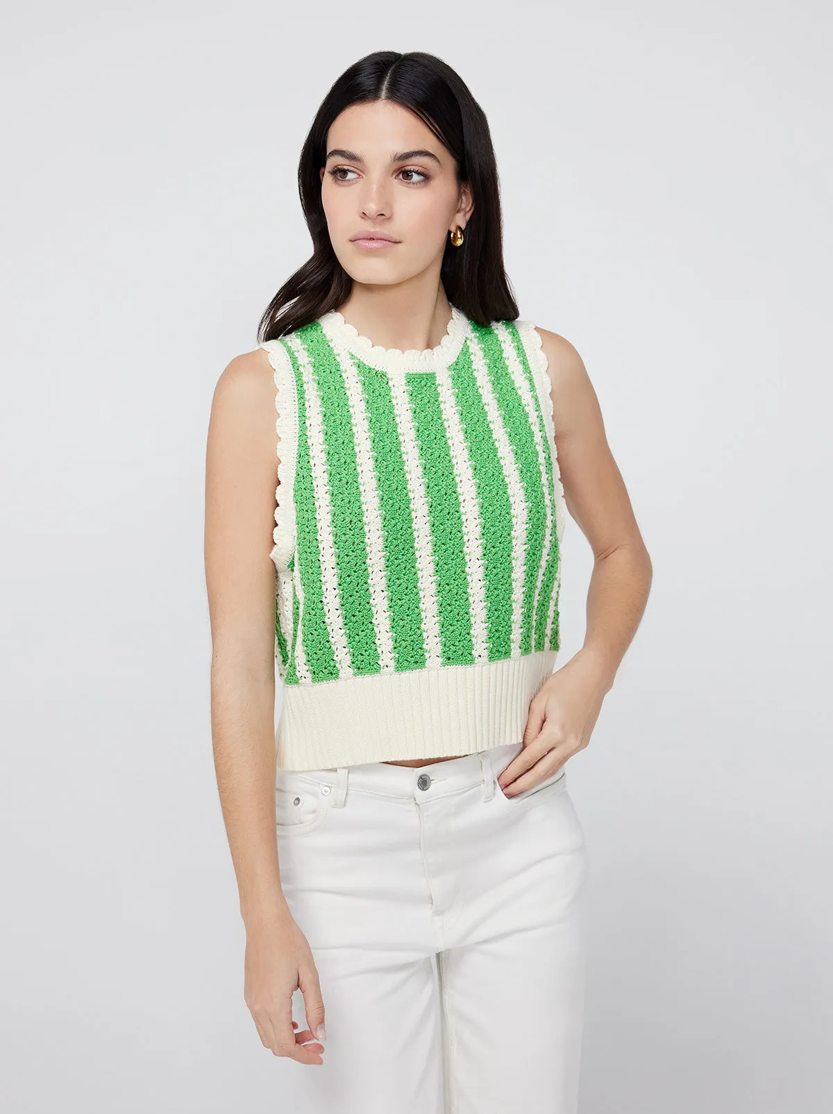 Marley Green Stripe Knit Top