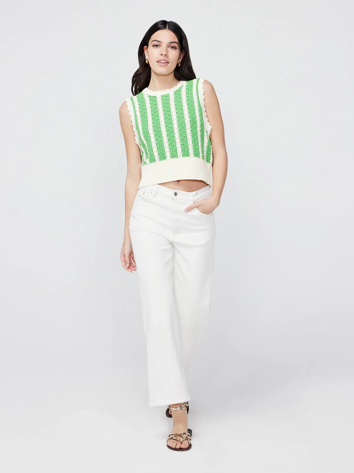 Marley Green Stripe Knit Top