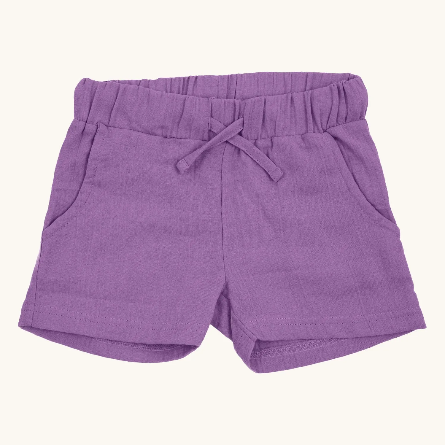 Maxomorra Solid Purple Muslin Shorts