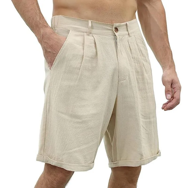 Men's Casual Simple Solid Color Beach Shorts 89130954Y