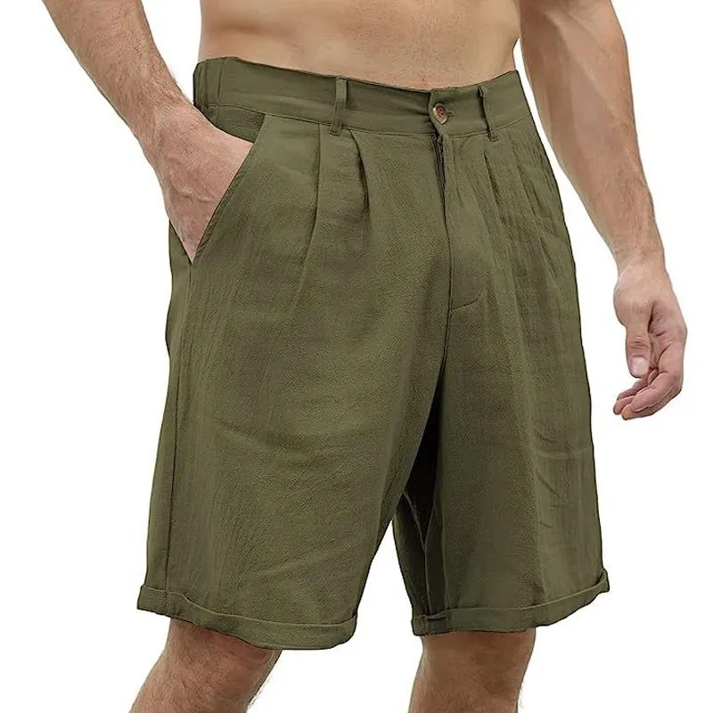 Men's Casual Simple Solid Color Beach Shorts 89130954Y