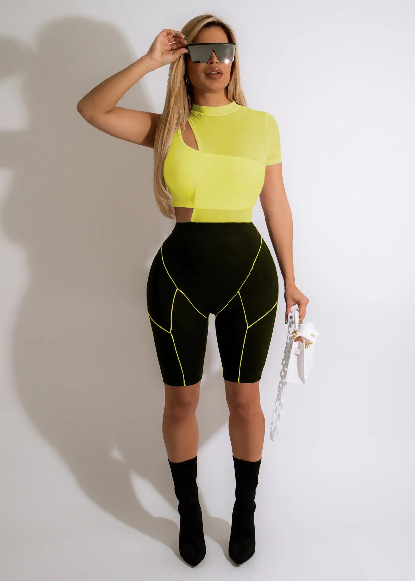 Mesh T Shirts & Vests & Cropped Pants Wholesale Women'S Sets