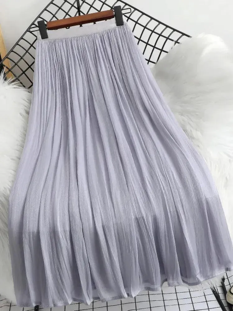 Minimalist Solid Color A-Line Skirt