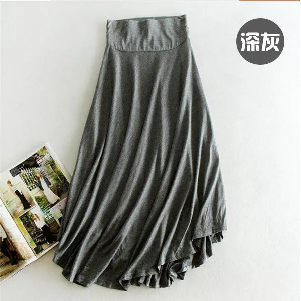 Modal High Waist Elastic Stretchable Thin Elegant Slim-Look Skirt