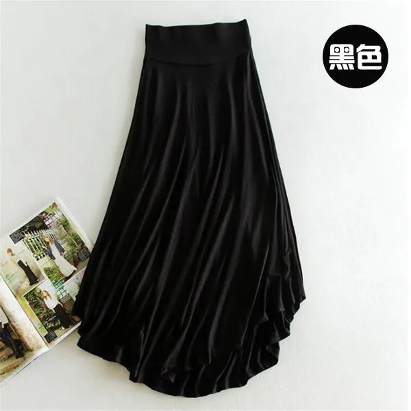 Modal High Waist Elastic Stretchable Thin Elegant Slim-Look Skirt