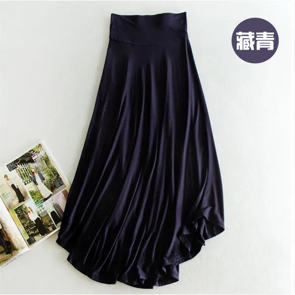 Modal High Waist Elastic Stretchable Thin Elegant Slim-Look Skirt