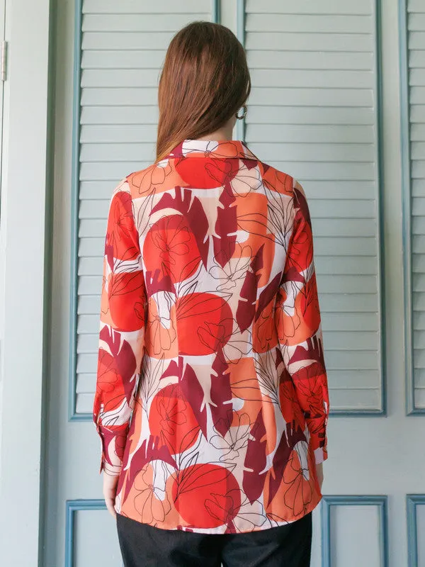 Multi-Colored Abstract Printed Long Shirt