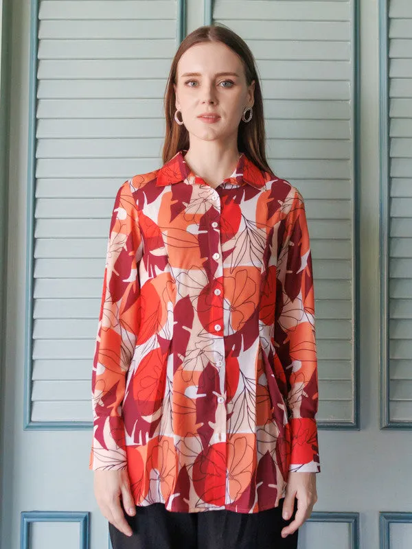 Multi-Colored Abstract Printed Long Shirt