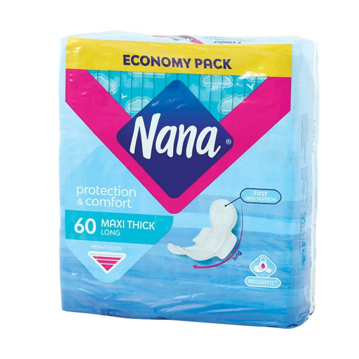 Nana Maxi Long Wings Sanitary Pad - 60 Pcs