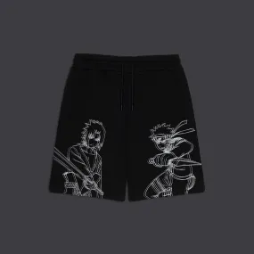 Naruto & Sasuke Sweatshorts Black