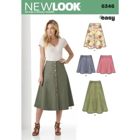 New Look Pattern 6346 Misses' Easy Skirts in Three Lengths