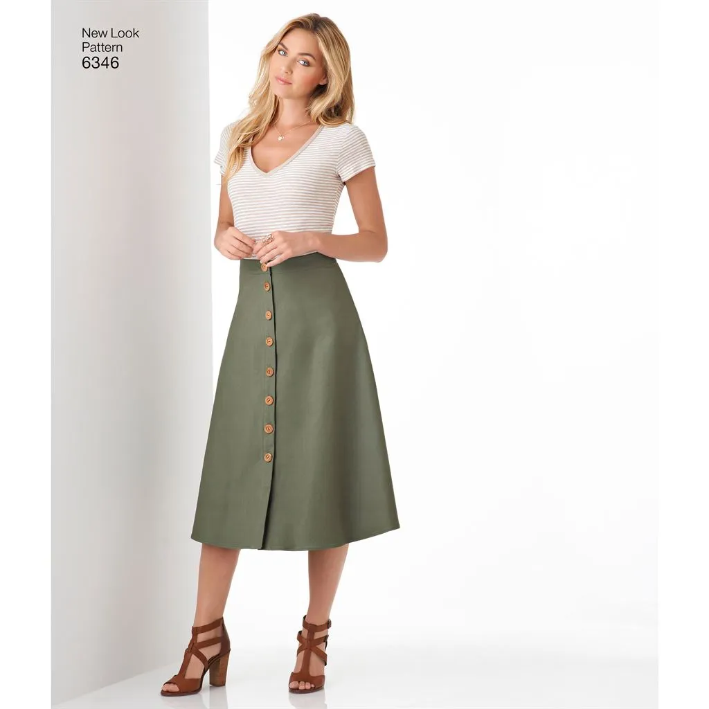 New Look Pattern 6346 Misses' Easy Skirts in Three Lengths