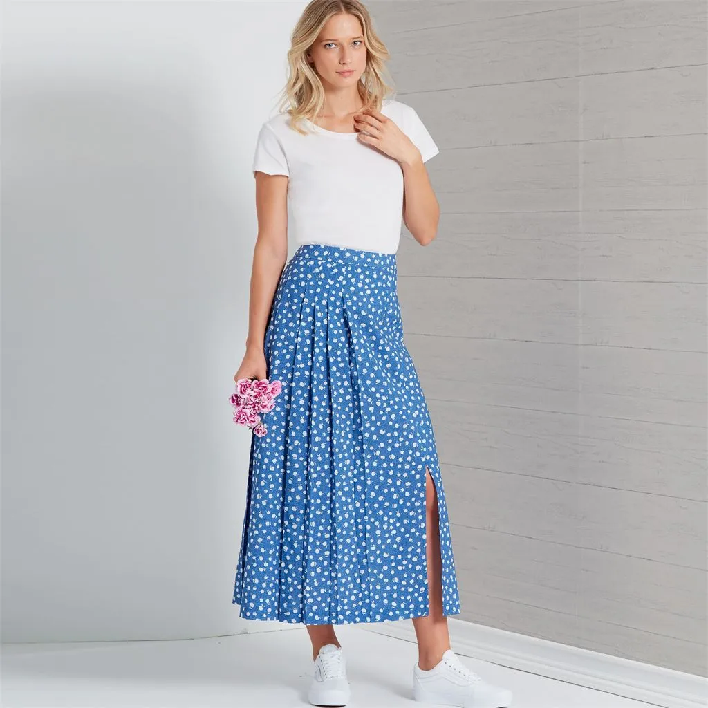 New Look Sewing Pattern N6659 Misses' Pleated Skirt With Or Without Front Slit Opening