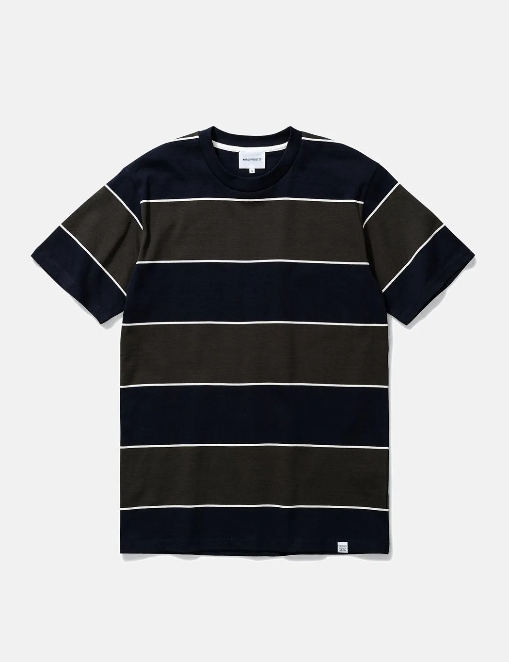 Norse Projects Johannes 3 Stripe T-Shirt - Beech Green