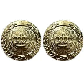 Pure Silver Color King and Queen Crown Design Round 1 Hole Metal Buttons