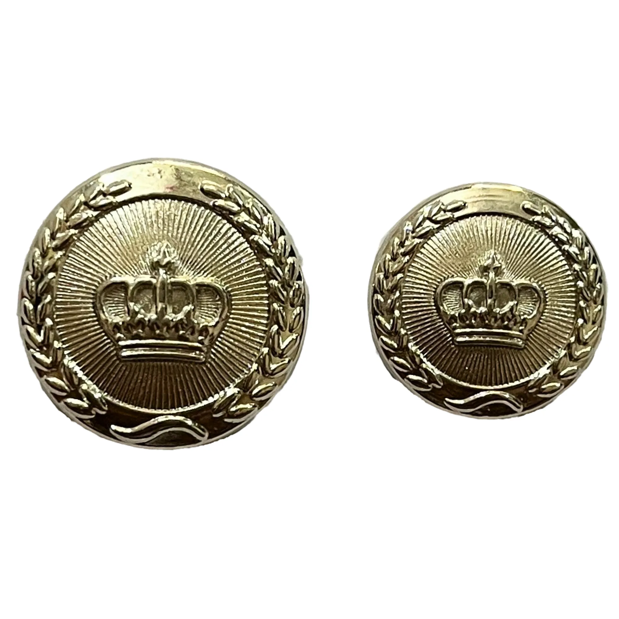 Pure Silver Color King and Queen Crown Design Round 1 Hole Metal Buttons