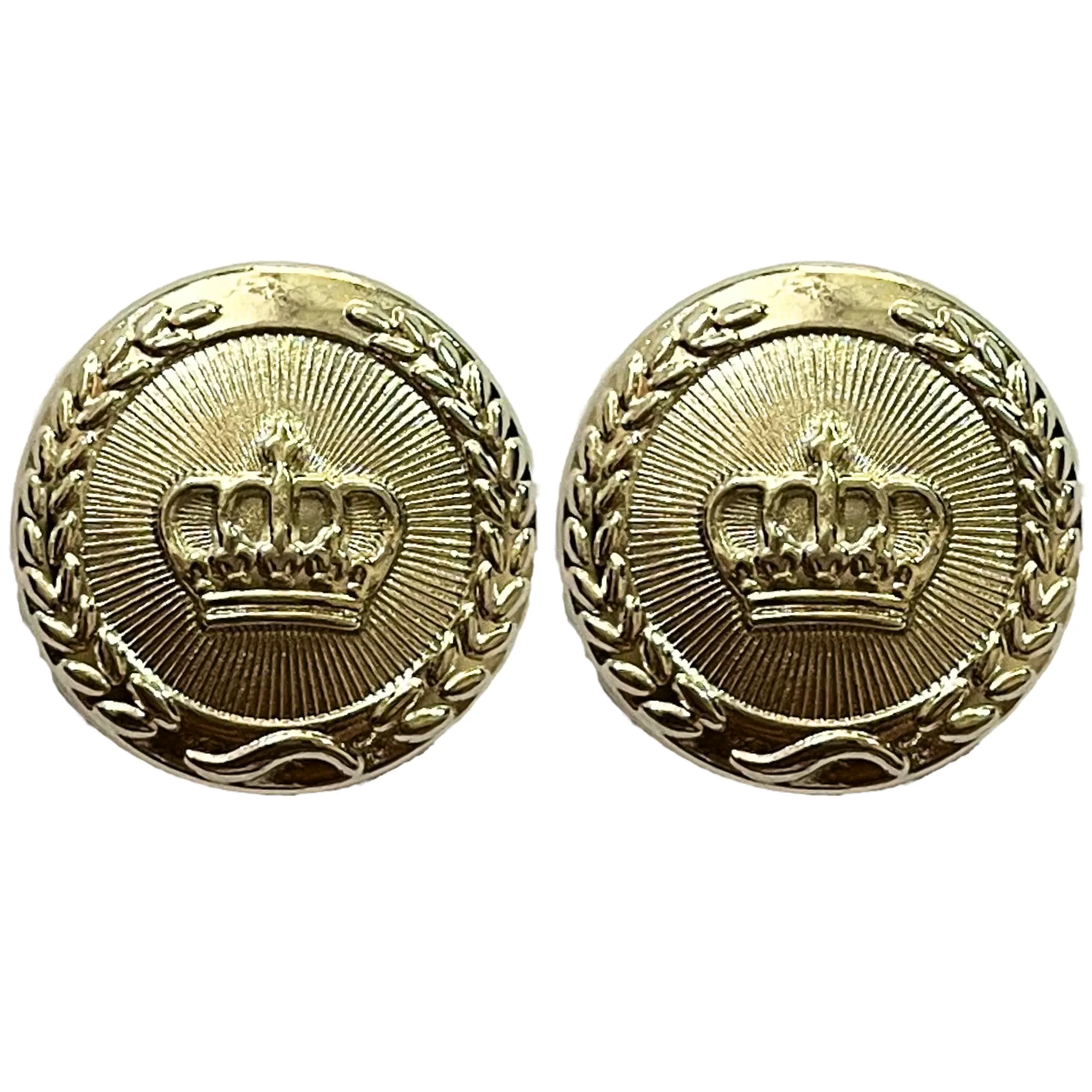 Pure Silver Color King and Queen Crown Design Round 1 Hole Metal Buttons