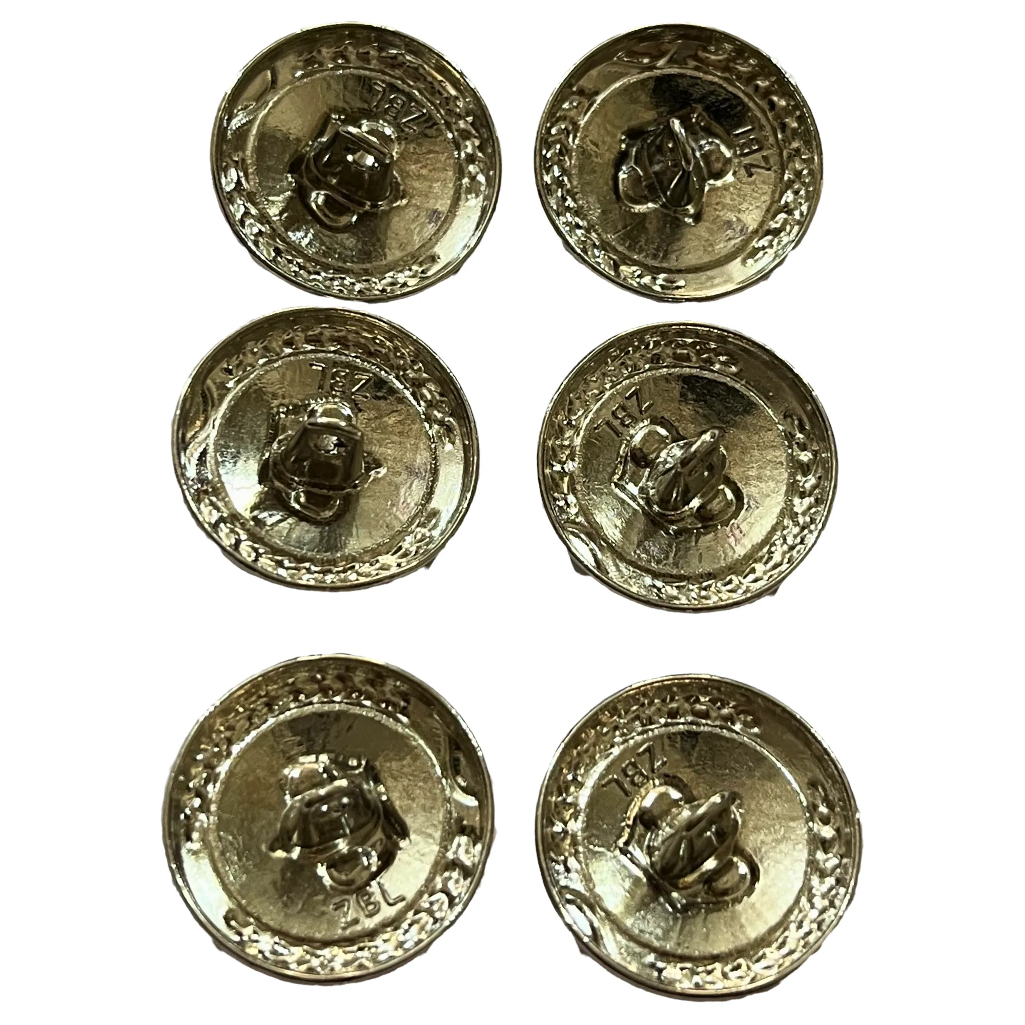 Pure Silver Color King and Queen Crown Design Round 1 Hole Metal Buttons