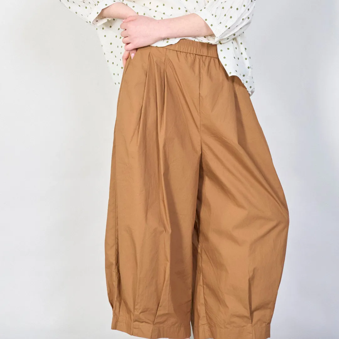 Relaxed fit pleated wide-leg culottes wholesale