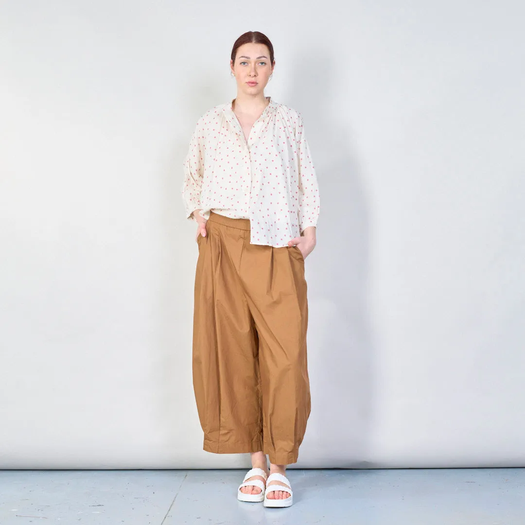 Relaxed fit pleated wide-leg culottes wholesale