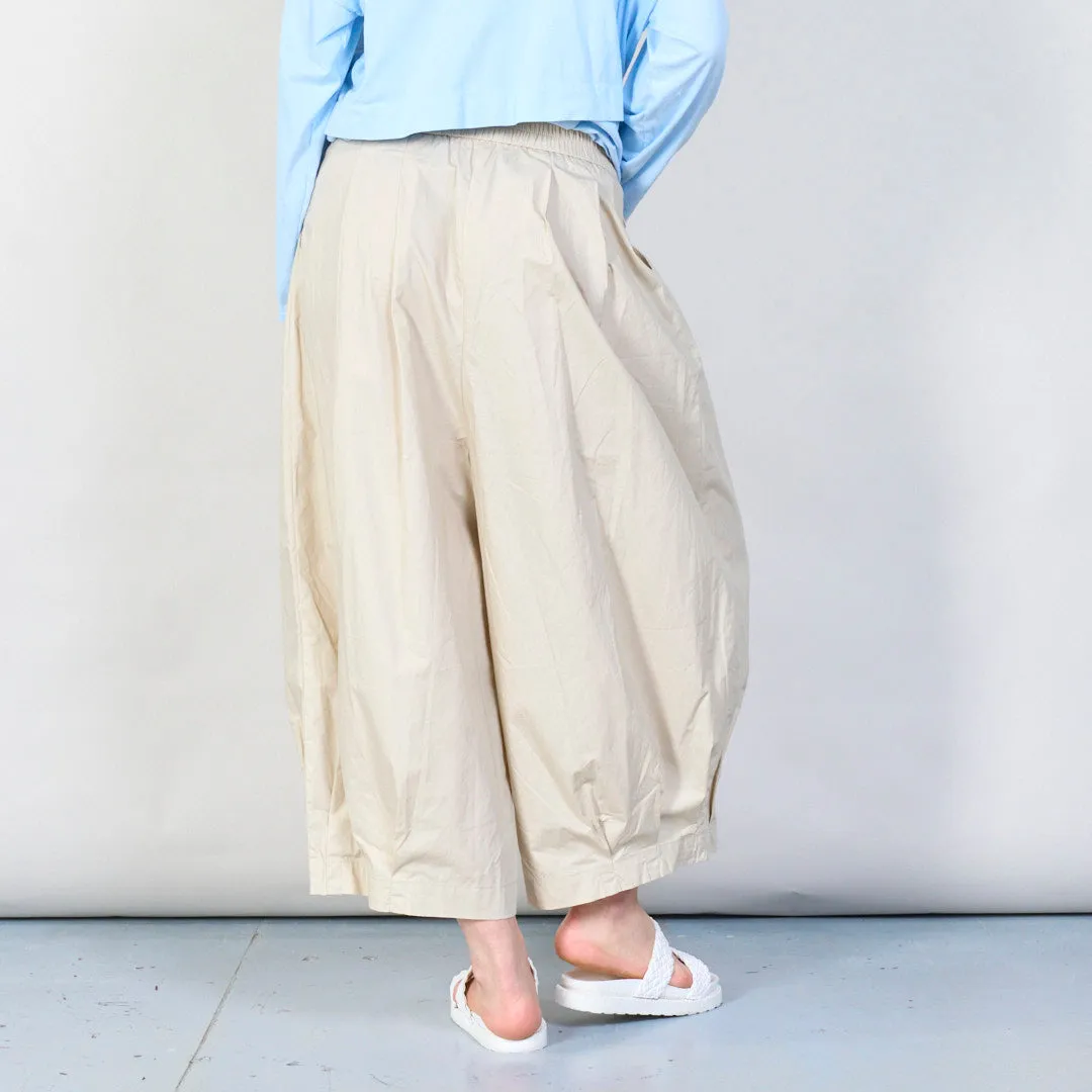 Relaxed fit pleated wide-leg culottes wholesale