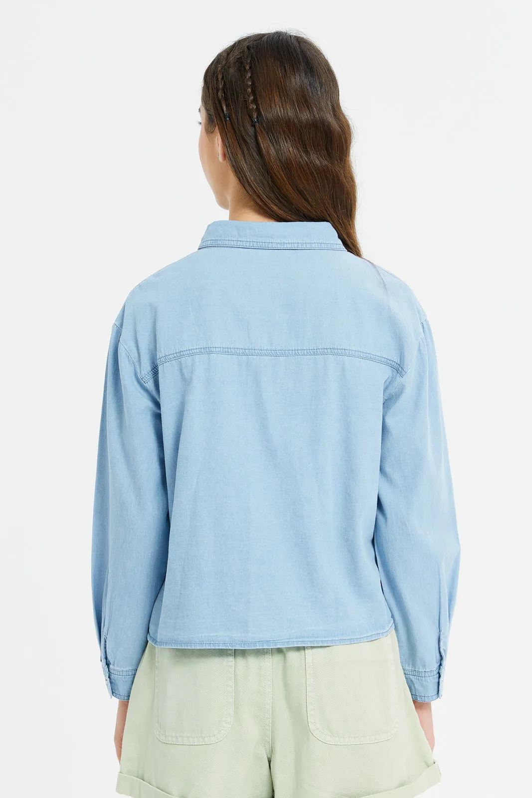 Senior Girls Blue Denim Collared Blouse