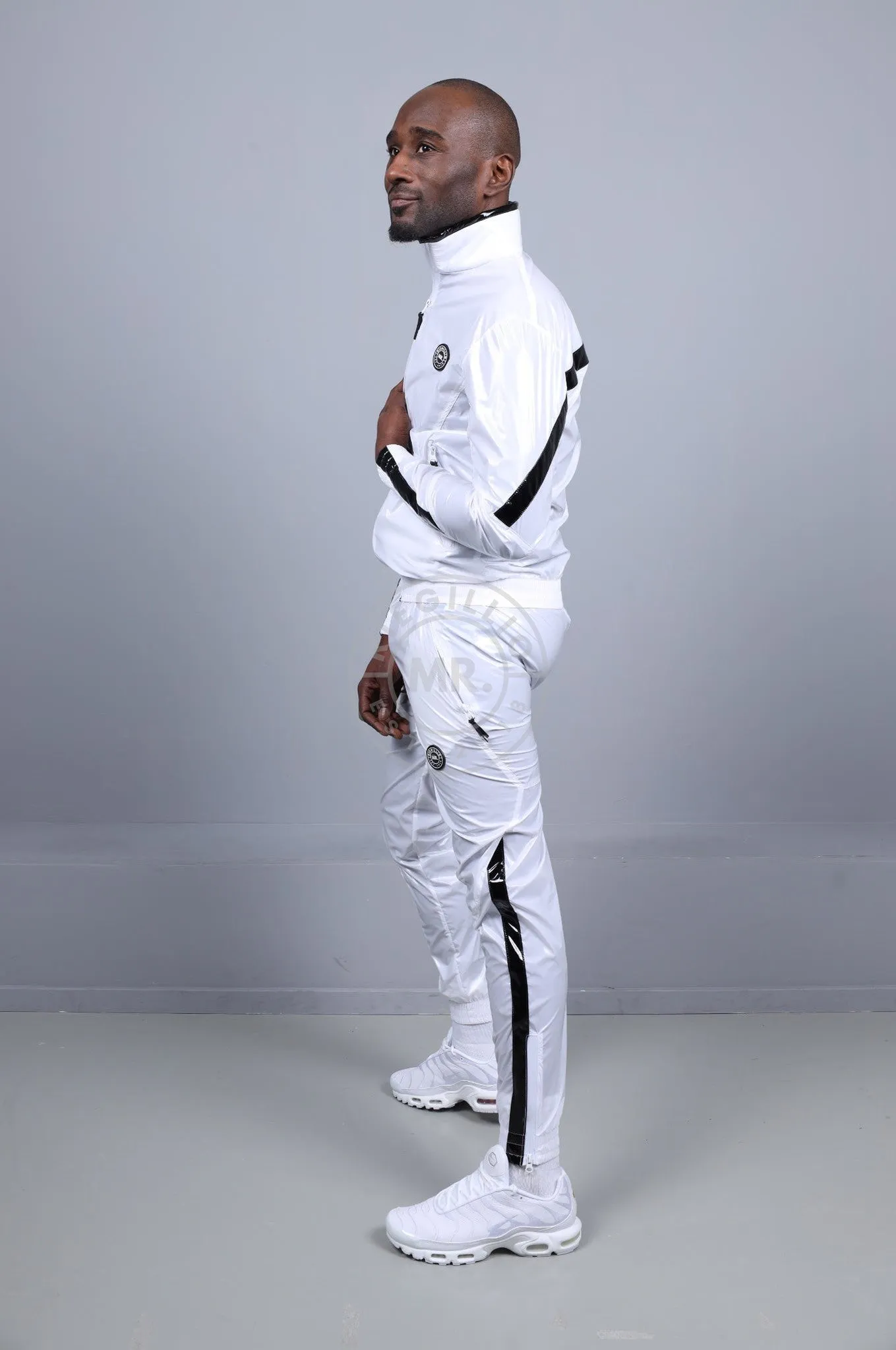 Shiny Nylon 24 Tracksuit Pants - White