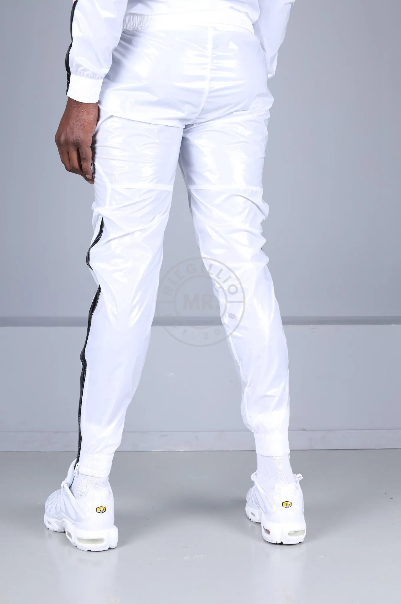 Shiny Nylon 24 Tracksuit Pants - White