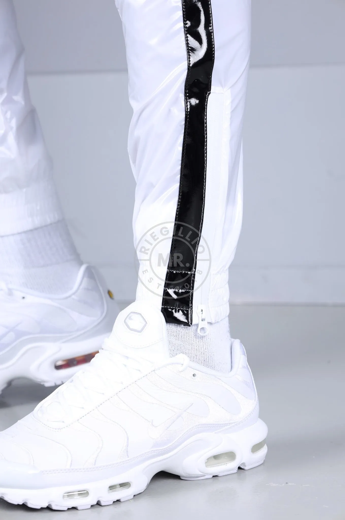 Shiny Nylon 24 Tracksuit Pants - White