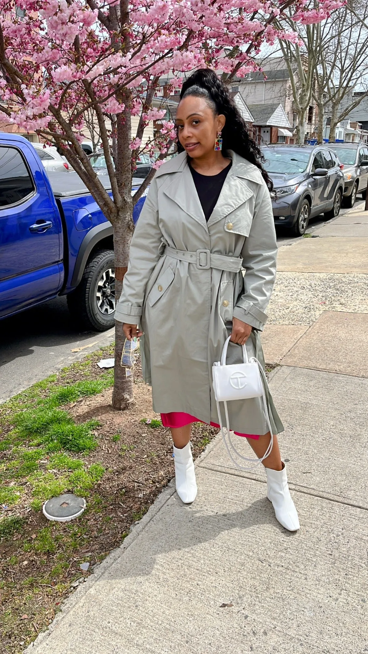 Spring Pleated Trench Coat