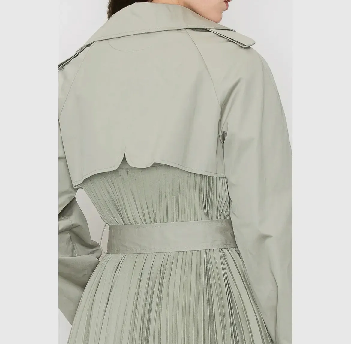 Spring Pleated Trench Coat