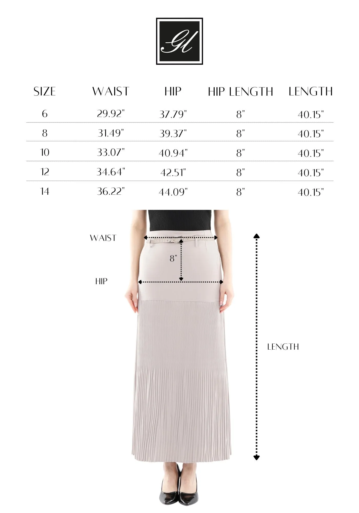 Stone Thin Pleated Maxi Skirt with Floral Belt