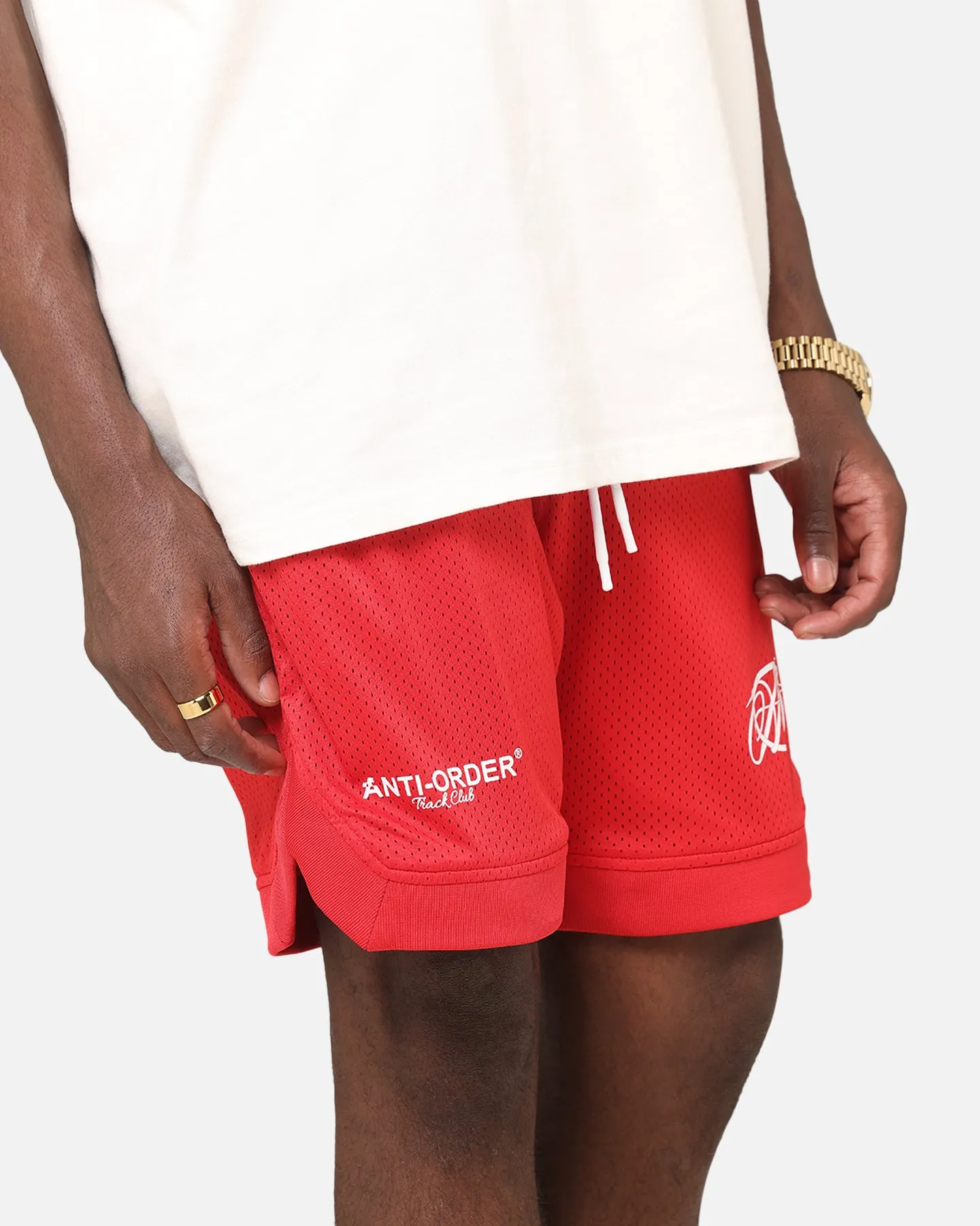 The Anti Order Track Club Basketball Shorts Red/White