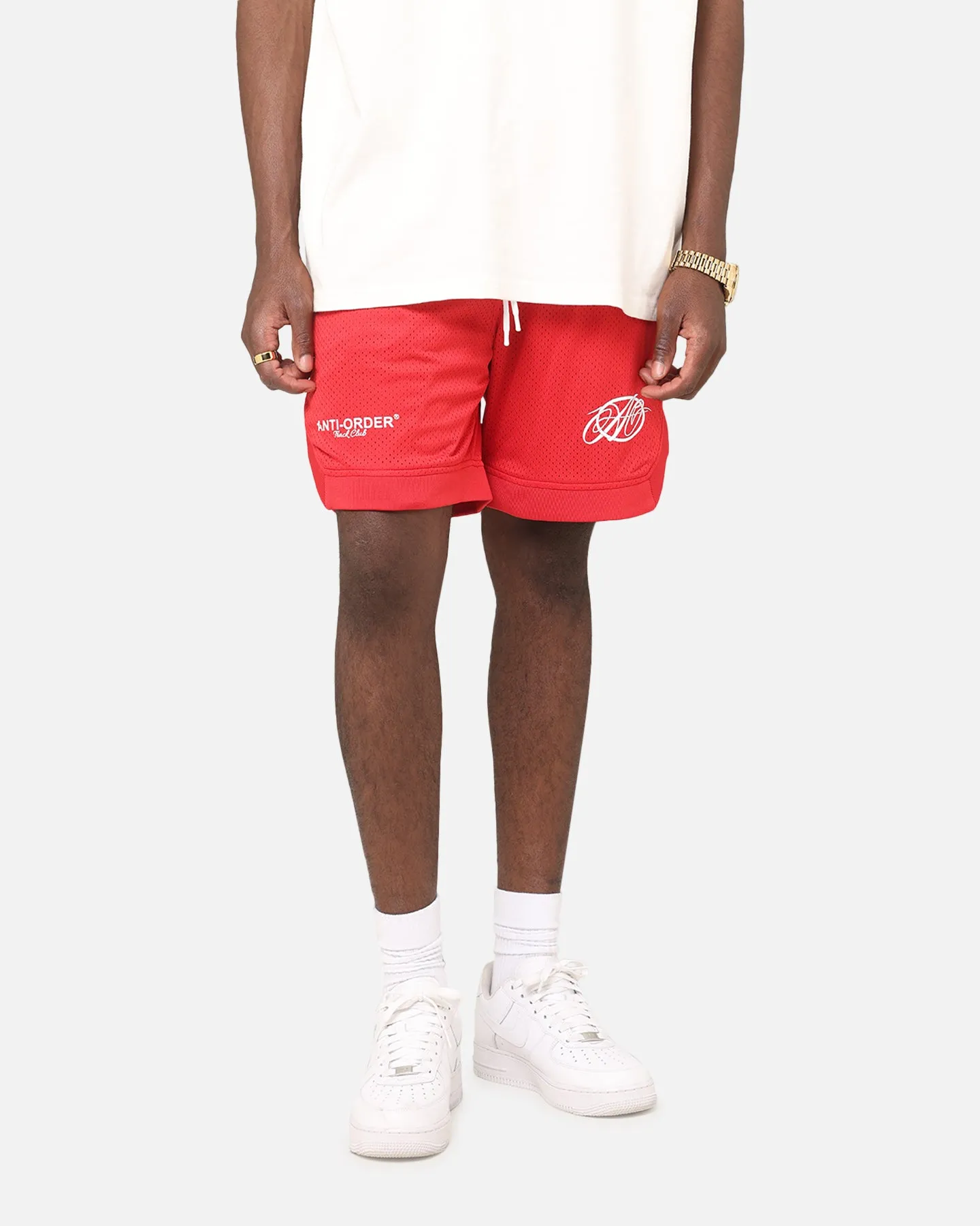 The Anti Order Track Club Basketball Shorts Red/White