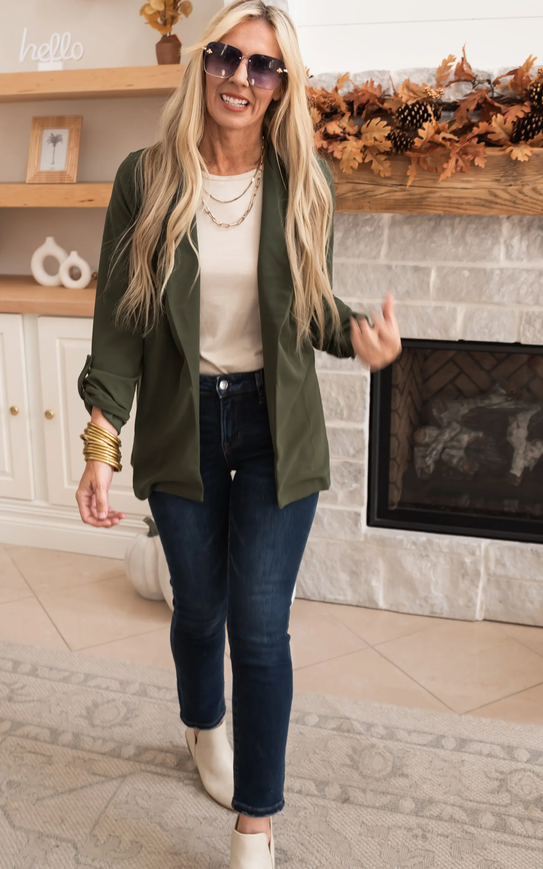 The Boyfriend Blazer - Olive - Final Sale