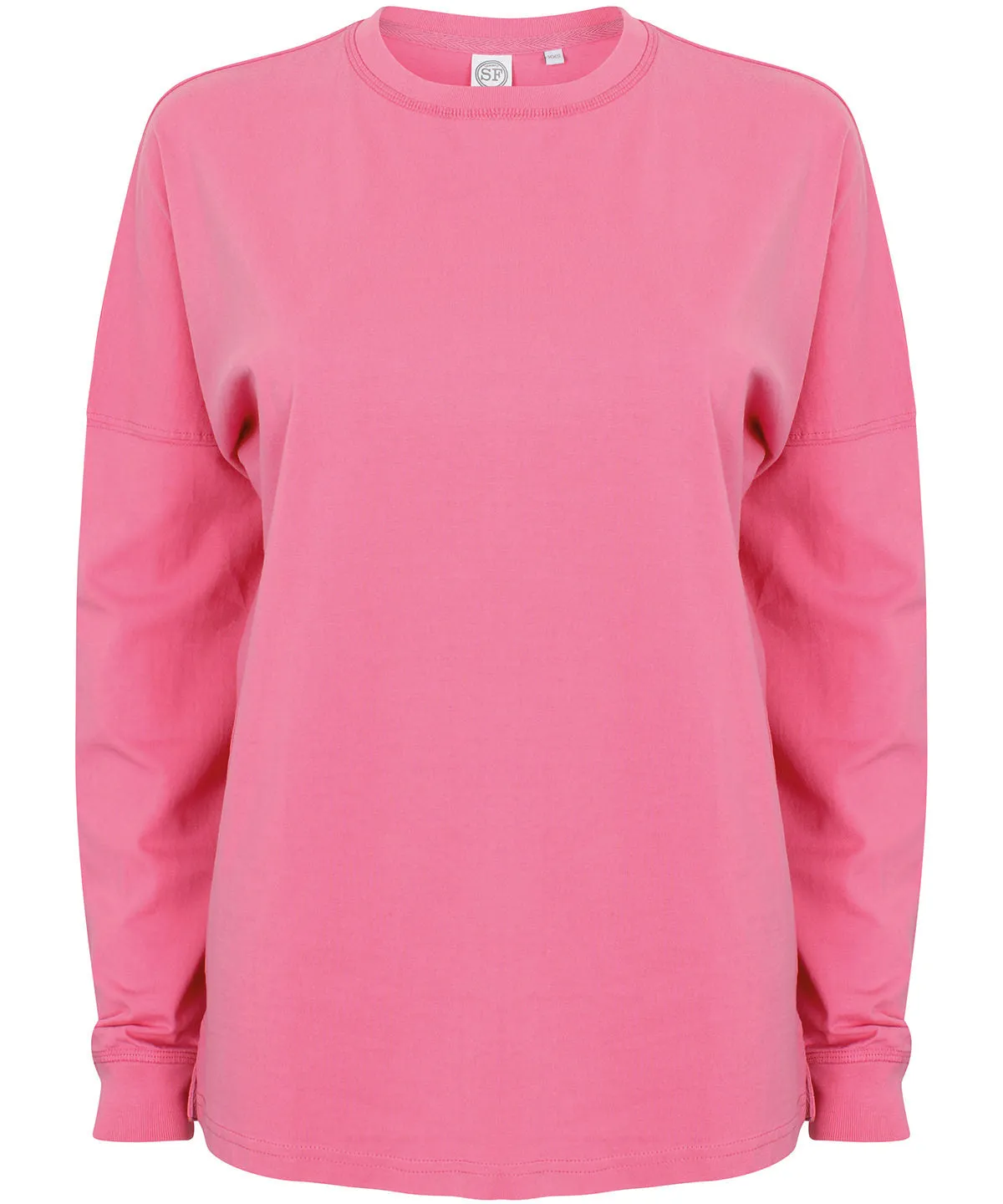 Unisex drop shoulder slogan top | Bright Pink