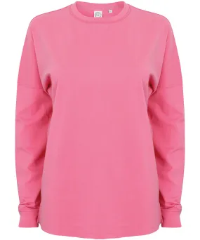 Unisex drop shoulder slogan top | Bright Pink