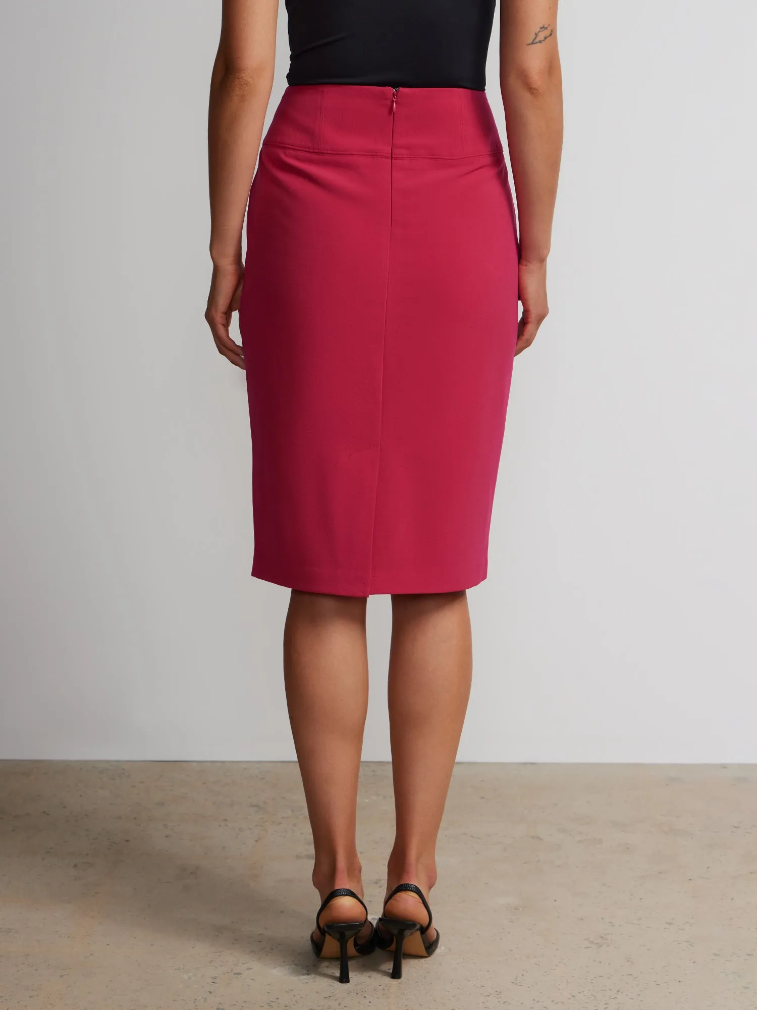 Waist Detail Midi Length Pencil Skirt