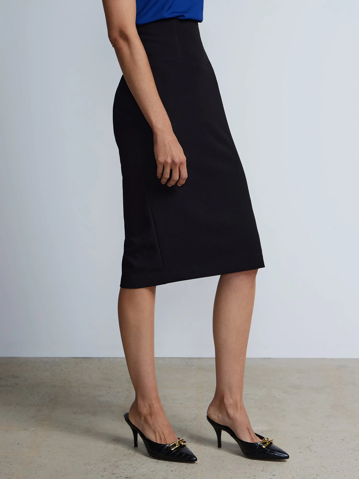 Waist Detail Midi Length Pencil Skirt