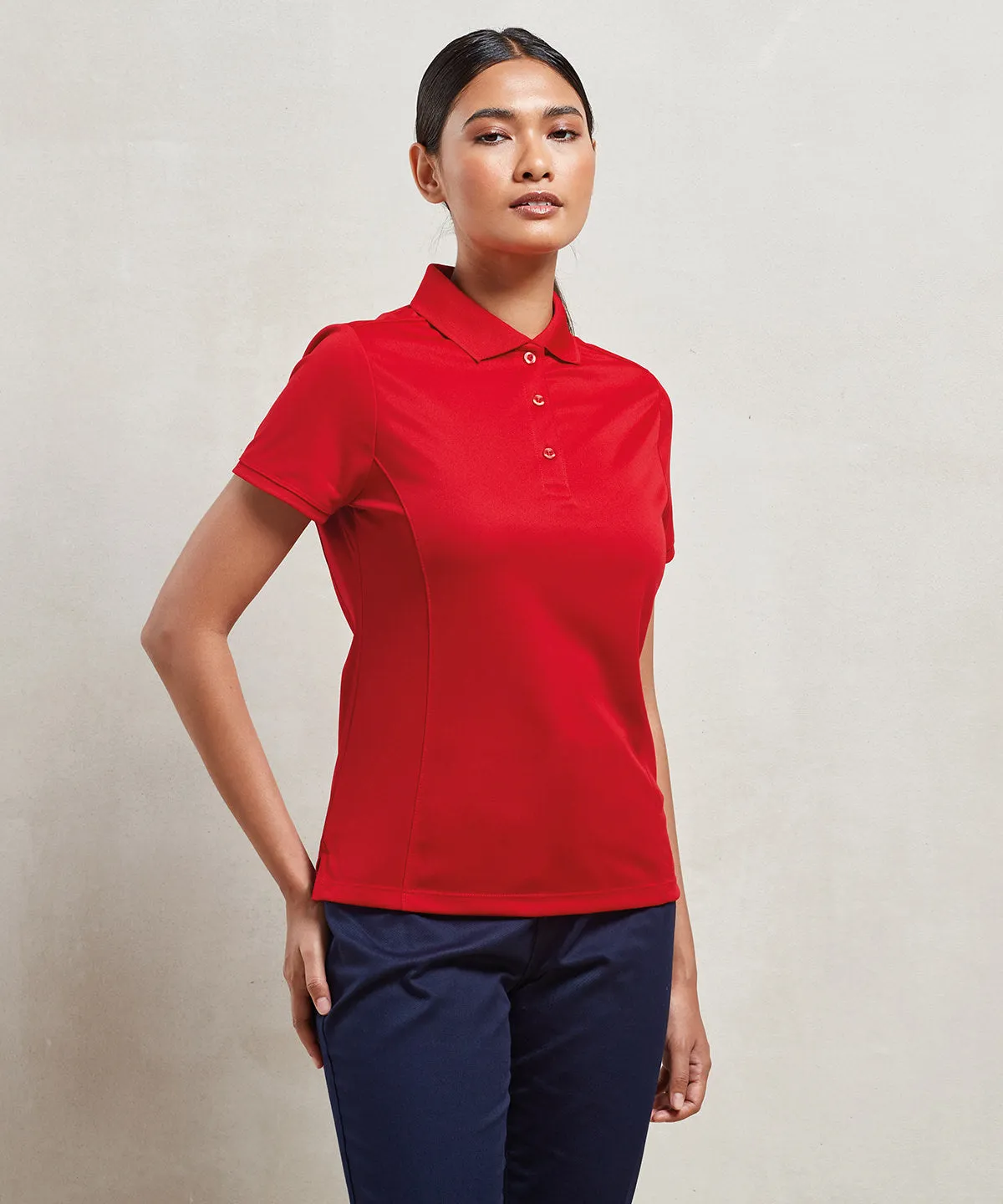 Womens Coolchecker® piqu polo | Strawberry Red