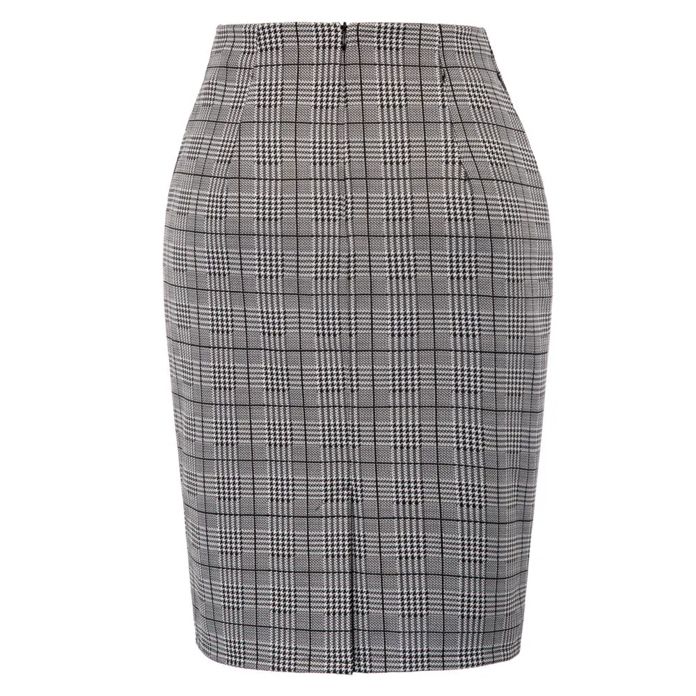 Womens Knee Length Elastic Waist Stretchy Bodycon Business Pencil Skirt