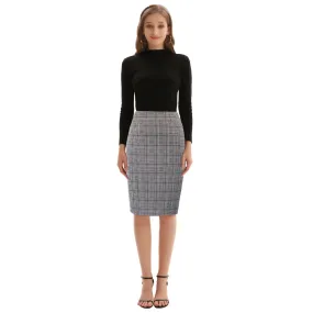 Womens Knee Length Elastic Waist Stretchy Bodycon Business Pencil Skirt